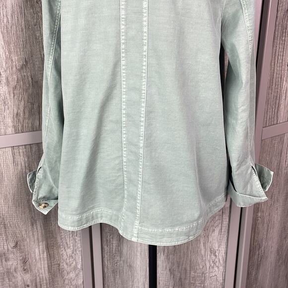 Copied - J. Jill sea foam green button up shacket women’s M - Picture 7 of 12